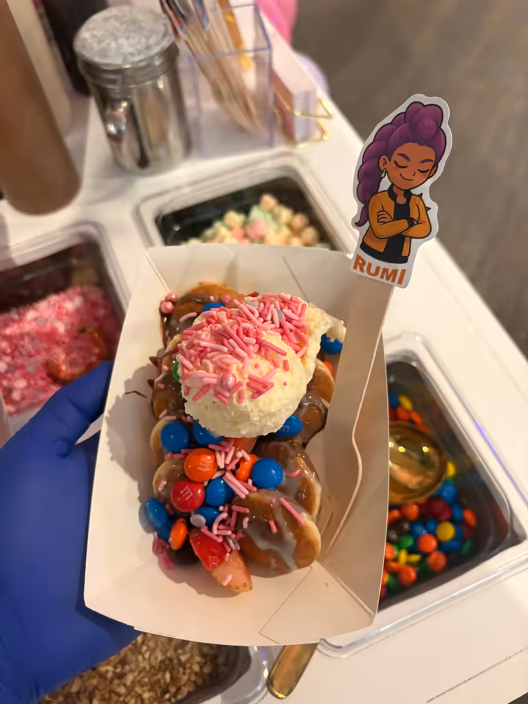 Mini pancakes station setup at Houston event